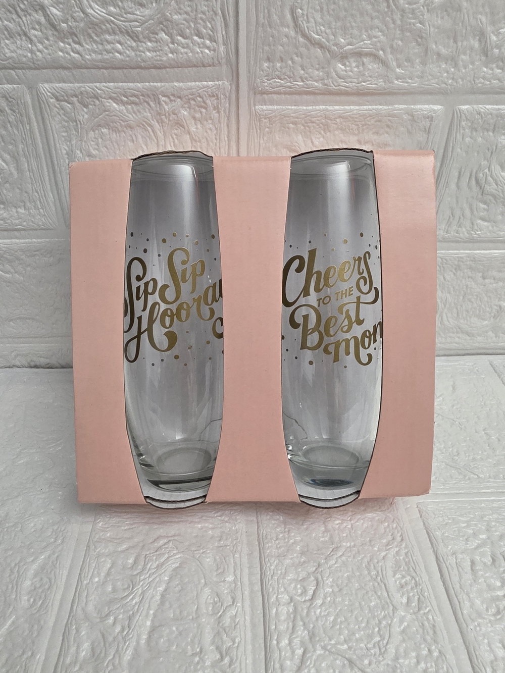 Spritz Best Mom Champagne Flute Set 2 Glasses 9.6oz Gift, New
